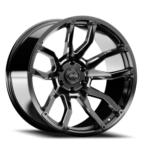 Chevrolet K2500 Suburban Custom Wheels - Rough Country - Torque TW403 Impact - Gloss Black with Milled Accents - '92-'99 Chevrolet K2500 Suburban Custom Wheels - Rough Country - Torque TW403 Impact - Gloss Black with Milled Accents - '92-'99